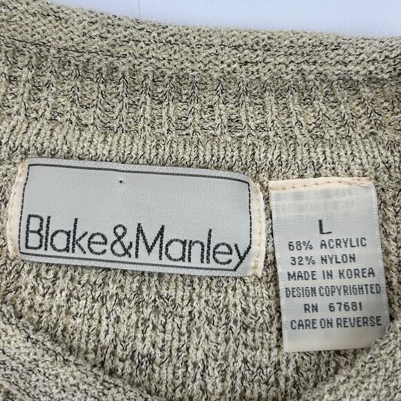 Vintage 90s Blake & Manley Sweater Mens L Large Long Sleeve Gradient Beige - Picture 5 of 6